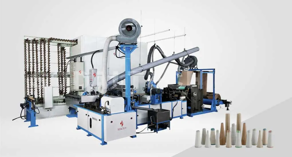 automatic paper cone making machine, paper cone machinery, paper cones, paper cones from india, paper cones for yarns, tipped paper cones, yarn cones